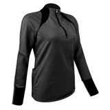 Women's Charcoal Merino Wool Long Sleeve Off Front View
