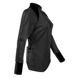 Women's Charcoal Merino Wool Long Sleeve Side View Women's Charcoal Merino Wool Long Sleeve Side View