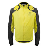 Men's Waterproof High-Visibility Reflective Cycling Rain Jacket Front View Men's Waterproof High-Visibility Reflective Cycling Rain Jacket Front View