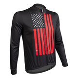 Men's Freedom Flag Lightweight Long Sleeve Jersey Off Front View Men's Freedom Flag Lightweight Long Sleeve Jersey Off Front View