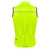 Men's USA Classic Packable Safety Yellow Windproof Biking Vest Back View Men's USA Classic Packable Safety Yellow Windproof Biking Vest Back View