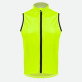 Men's USA Classic Packable Safety Yellow Windproof Biking Vest Front View Men's USA Classic Packable Safety Yellow Windproof Biking Vest Front View