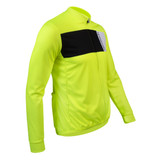 Men's Safety Yellow Block Lightweight Sun Protection Long Sleeve Jersey Side View Men's Safety Yellow Block Lightweight Sun Protection Long Sleeve Jersey Side View