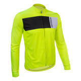 Men's Safety Yellow Block Lightweight Sun Protection Long Sleeve Jersey Off Front View Men's Safety Yellow Block Lightweight Sun Protection Long Sleeve Jersey Off Front View