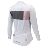 Women's Ash Grey Block Sun Protection Long Sleeve Classic Jersey Off Back View Women's Ash Grey Block Sun Protection Long Sleeve Classic Jersey Off Back View