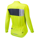 Women's Safety Yellow Block Sun Protection Long Sleeve Classic Jersey Off Back View Women's Safety Yellow Block Sun Protection Long Sleeve Classic Jersey Off Back View