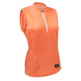 Women's Coral Orange Thrive Lightweight Sleeveless Cycling Jersey Off Front View Women's Coral Orange Thrive Lightweight Sleeveless Cycling Jersey Off Front View