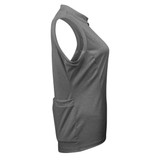 Women's Heathered Grey Thrive Lightweight Sleeveless Cycling Jersey Side View Women's Heathered Grey Thrive Lightweight Sleeveless Cycling Jersey Side View