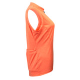 Women's Coral Orange Thrive Lightweight Sleeveless Cycling Jersey Side View Women's Coral Orange Thrive Lightweight Sleeveless Cycling Jersey Side View