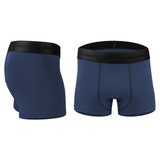 Men's Navy Blue High Performance 3-inch Inseam Unpadded Athletic Boxer Briefs Side and Front View