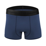 Men's Navy Blue High Performance 3-inch Inseam Unpadded Athletic Boxer Briefs Off Front View
