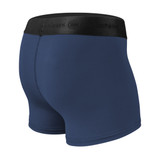 Men's Navy Blue High Performance 3-inch Inseam Unpadded Athletic Boxer Briefs Off Back View