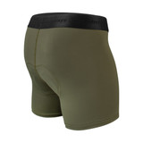 Men's Olive Green High Performance 5-inch Inseam Padded Cycling Boxer Briefs Off Side View Men's Olive Green High Performance 5-inch Inseam Padded Cycling Boxer Briefs Off Side View