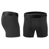 Men's Black High Performance 5-inch Inseam Padded Cycling Boxer Briefs Side and Front View