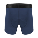 Men's Navy Blue High Performance 5-inch Inseam Padded Cycling Boxer Briefs Back View Men's Navy Blue High Performance 5-inch Inseam Padded Cycling Boxer Briefs Back View