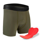 Men's Olive Green High Performance 5-inch Inseam Padded Cycling Boxer Briefs|green|primary Men's Olive Green High Performance 5-inch Inseam Padded Cycling Boxer Briefs|green|primary