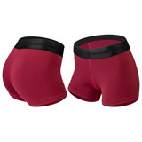 Women's Merlot Purple High Performance 3" Inseam Soft Compression Unpadded Athletic Underwear Front and Back View
