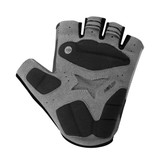 Charcoal Lightweight Breathable Padded Palm Fingerless Cycling Gloves Back View Charcoal Lightweight Breathable Padded Palm Fingerless Cycling Gloves Back View