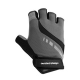 Charcoal Lightweight Breathable Padded Palm Fingerless Cycling Gloves Front View 2 Charcoal Lightweight Breathable Padded Palm Fingerless Cycling Gloves Front View 2