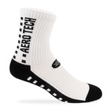 White Lightweight Bamboo Blend  5-inch Crew Length Athletic Socks Side View White Lightweight Bamboo Blend  5-inch Crew Length Athletic Socks Side View
