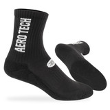 Black with White Lightweight Bamboo Blend  5-inch Crew Length Athletic Socks Side and Bottom View Black with White Lightweight Bamboo Blend  5-inch Crew Length Athletic Socks Side and Bottom View