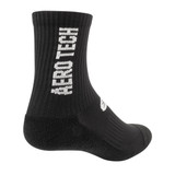 Black with White Lightweight Bamboo Blend  5-inch Crew Length Athletic Socks Off Back View Black with White Lightweight Bamboo Blend  5-inch Crew Length Athletic Socks Off Back View