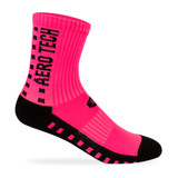 Pink Lightweight Bamboo Blend  5-inch Crew Length Athletic Socks Side View Pink Lightweight Bamboo Blend  5-inch Crew Length Athletic Socks Side View