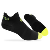 Black and Safety Yellow Lightweight Performance Blend Athletic Ankle Socks|black/safety yellow|primary
