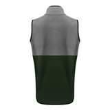 Men's Charcoal and Green PolarTec Recycled Brush Fleece Zip-Up Vest Back View Men's Charcoal and Green PolarTec Recycled Brush Fleece Zip-Up Vest Back View