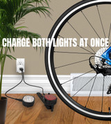 Rechargeable Front and Tail Safety Bike Light Two-Pack Charging View