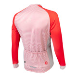 Men's Varsity Long Sleeve Bike Jersey|red|off back
