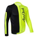 Men's Pulse Long Sleeve Bike Jersey|safety yellow|off front view