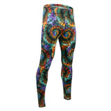 Men's USA Classic Wild Print Tie Dye Spandex Padded Cycling Tights Off Front View Men's USA Classic Wild Print Tie Dye Spandex Padded Cycling Tights Off Front View