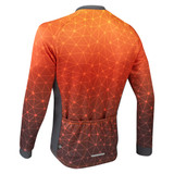 Men's Orange Geo-Fade Long Sleeve Bike Jersey|orange|off back view
