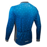 Men's Blue Geo-Fade Long Sleeve Bike Jersey|royal|off back view