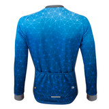 Men's Blue Geo-Fade Long Sleeve Bike Jersey|royal|back view
