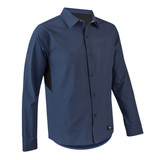 Hybrid Trail Long Sleeve Blue Off Front View Hybrid Trail Long Sleeve Blue Off Front View