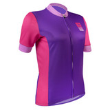 Women's club cycling jersey - purple solid - off front Women's club cycling jersey - purple solid - off front