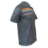 Men's Lightweight MTB Tee - Stripes - Grey - Side View