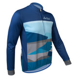 Men's Long Sleeve Sun Protection Cycling Jersey - Veloscape - off front Men's Long Sleeve Sun Protection Cycling Jersey - Veloscape - off front