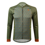 Men's Evergreen Wind Armor Fleece Long Sleeve Jersey Front