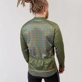 Men's Evergreen Wind Armor Fleece Long Sleeve Jersey Model Back