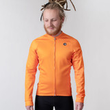 Men's Blaze Orange Hunter Wind Armor Cycling Jersey Model Front