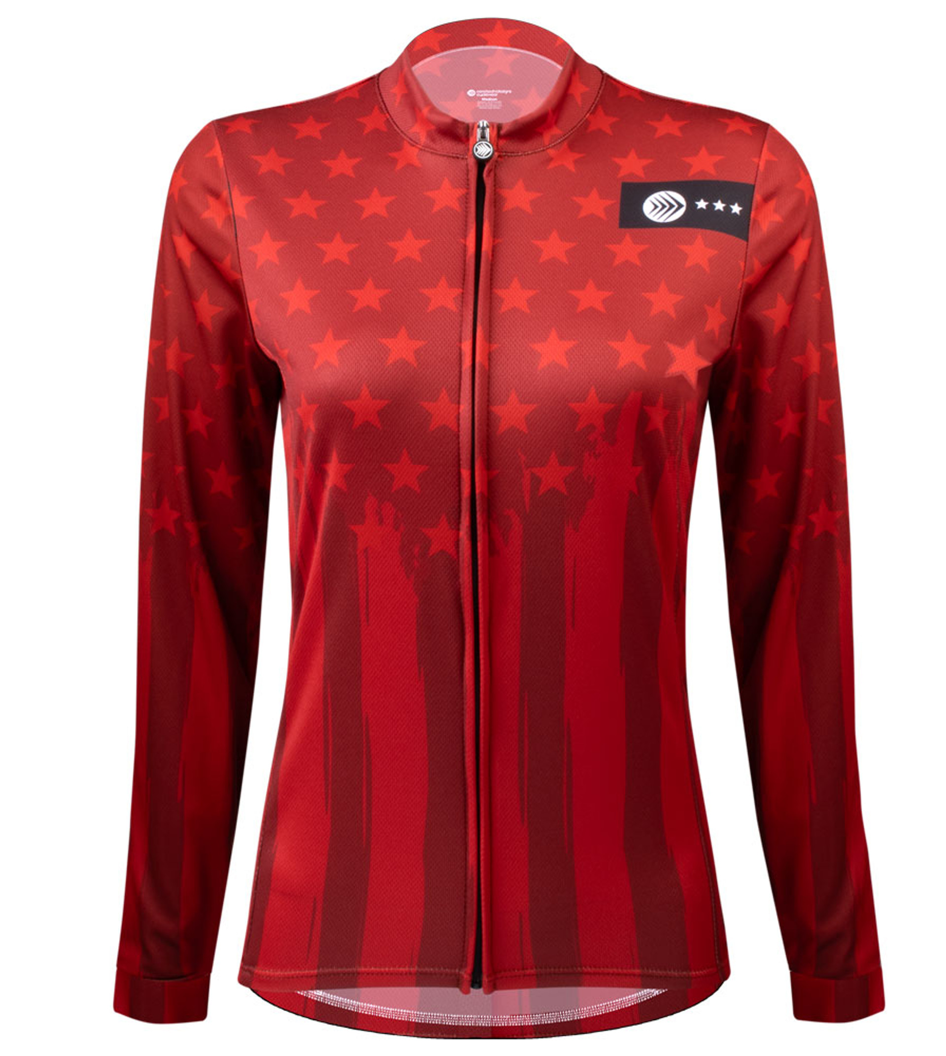 Women's USA Freedom Flag Long Sleeve Lightweight Printed Bike Jersey