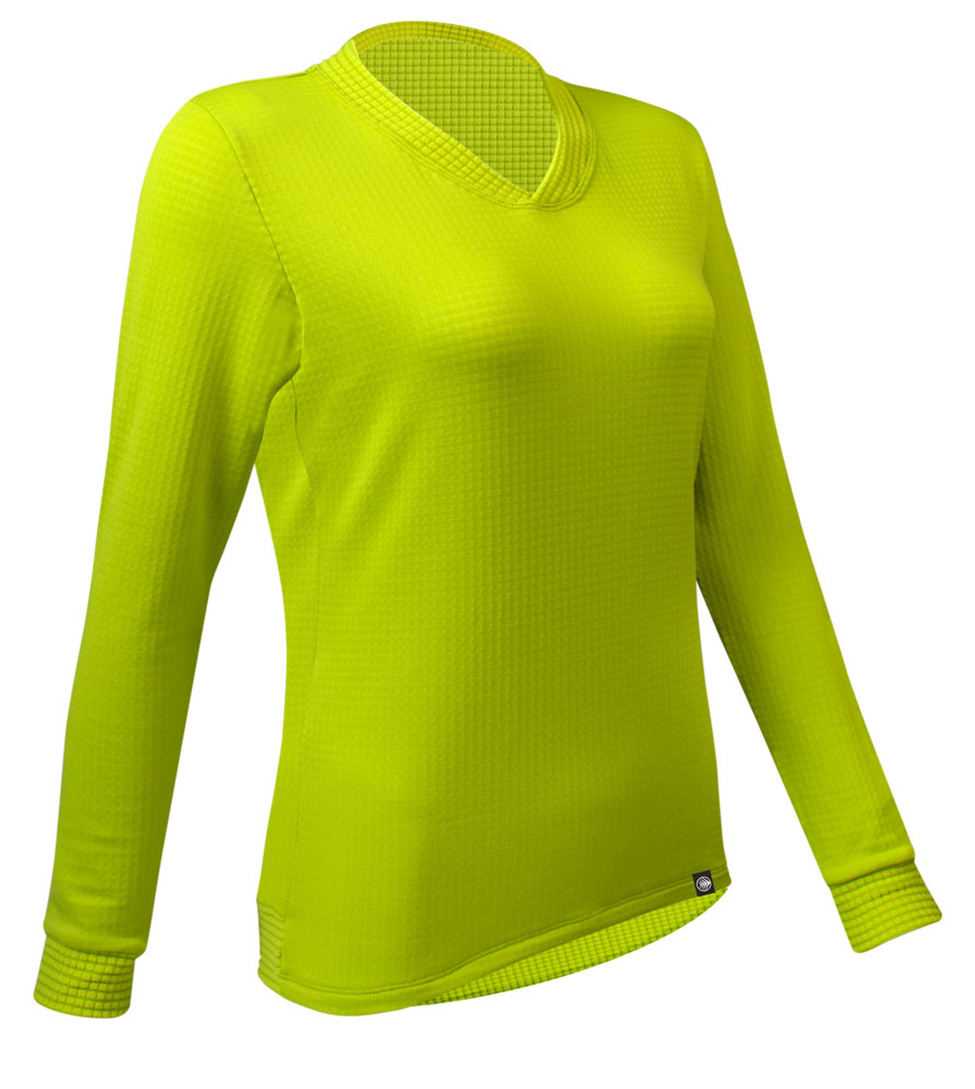 Women's PolarTec Power Grid Green Apple Long Sleeve Pullover