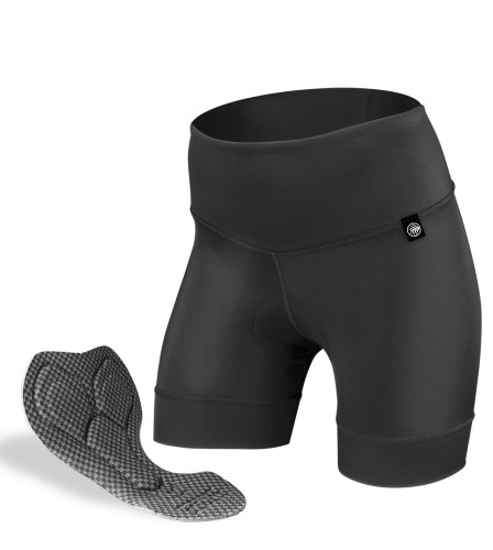 Women's Shorty Padded Liner | 3 Inseam Black Mesh Cycling Underwear