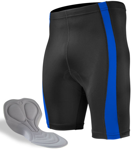 Men's Black Padded Bike Shorts, Ascent Vector