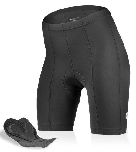 Women's cycling pants - Black - Ergonomically designed padded bike shorts  for ladies - Comfortable Italian performance fabric - Designed by LPRD