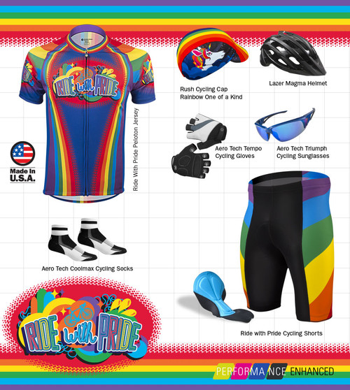 Ride With Pride Rainbow Cycling Jersey Multi Colored Bike Jersey