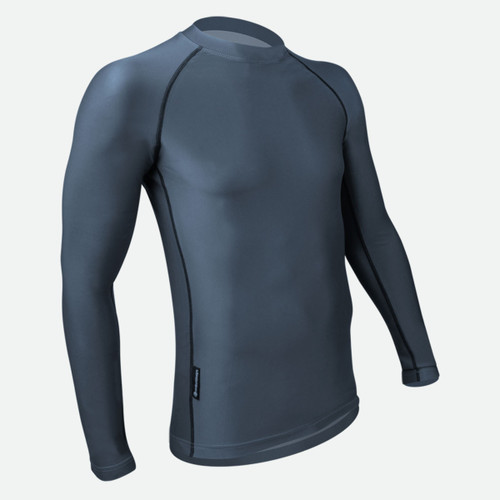 Long Sleeve Charcoal Spandex Compression Base Layer Off Front View